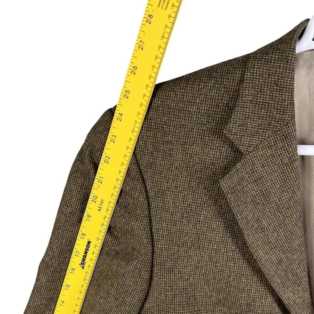 John Ashford Mens 41R Brown Soft Wool Camelhair Blend Tweed Sport Coat Old Money